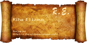 Riha Elizeus névjegykártya